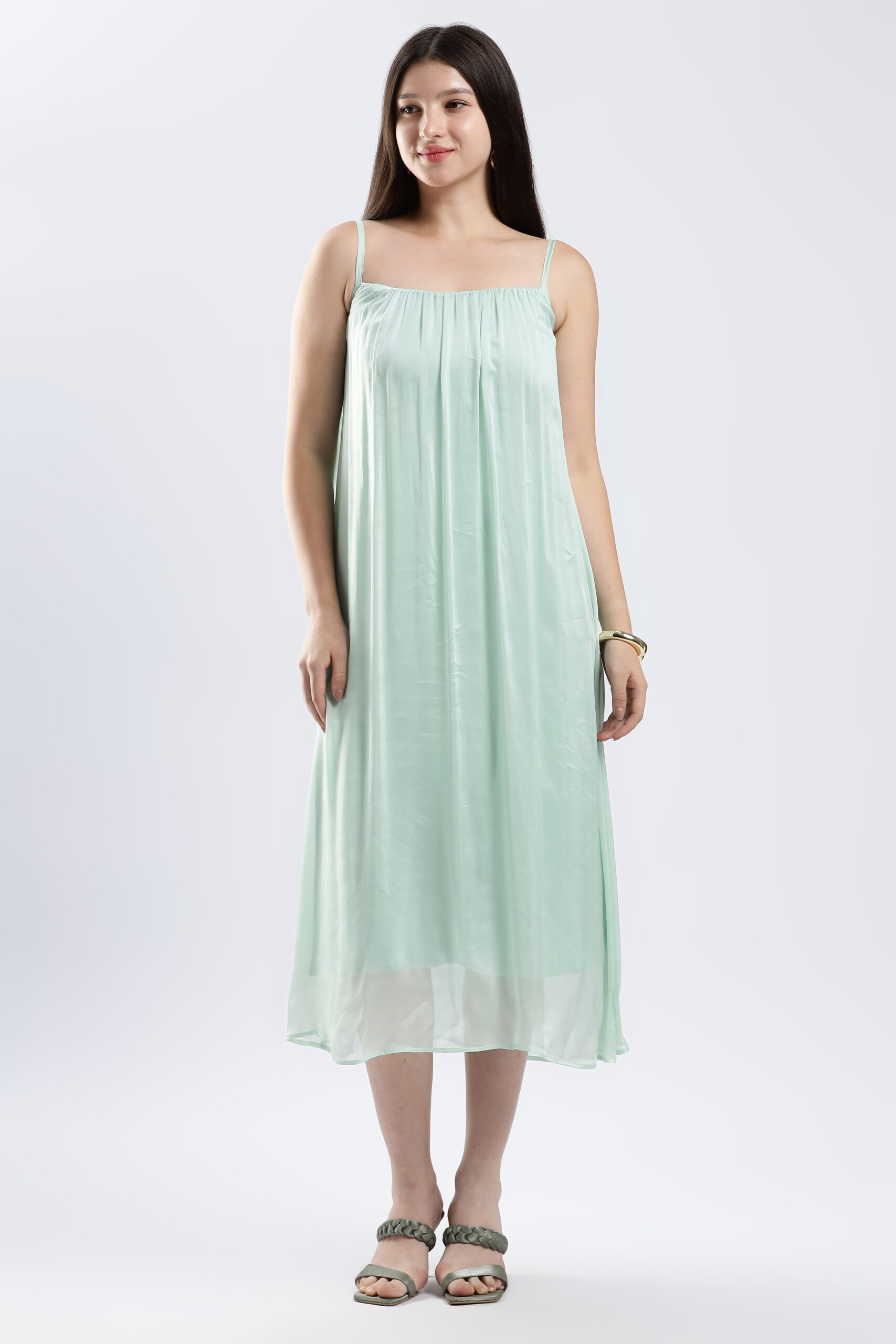 The Clovis Silk Maxi Dress / Mint Green - Sway