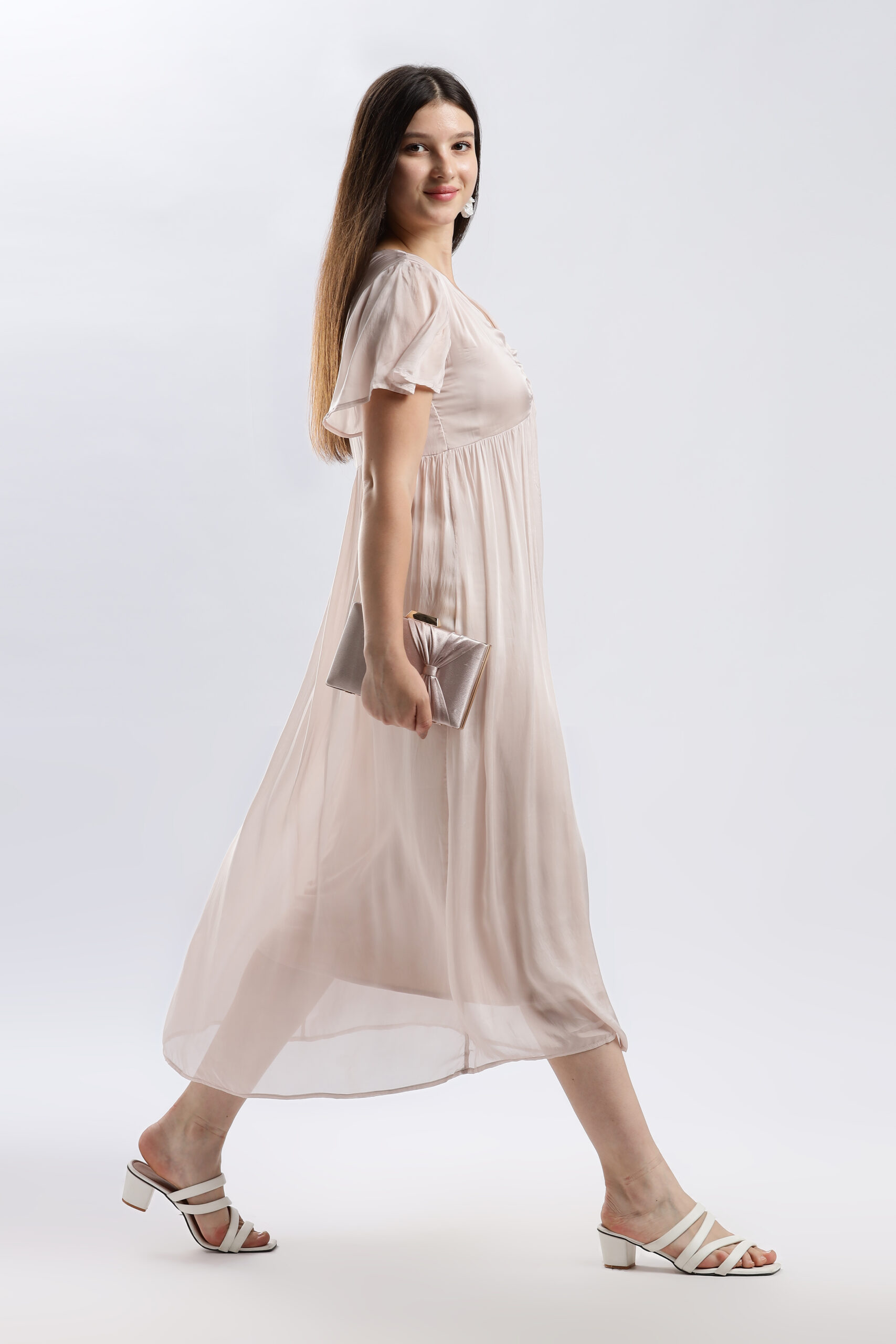 The Sage Silk Maxi Dress / Oyster Pink - Sway